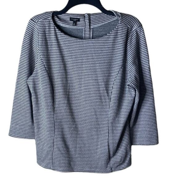 Talbots Top Blouse Womens Size Large Petite Long Sleeve Polka Dots Multicolor - Picture 1 of 8